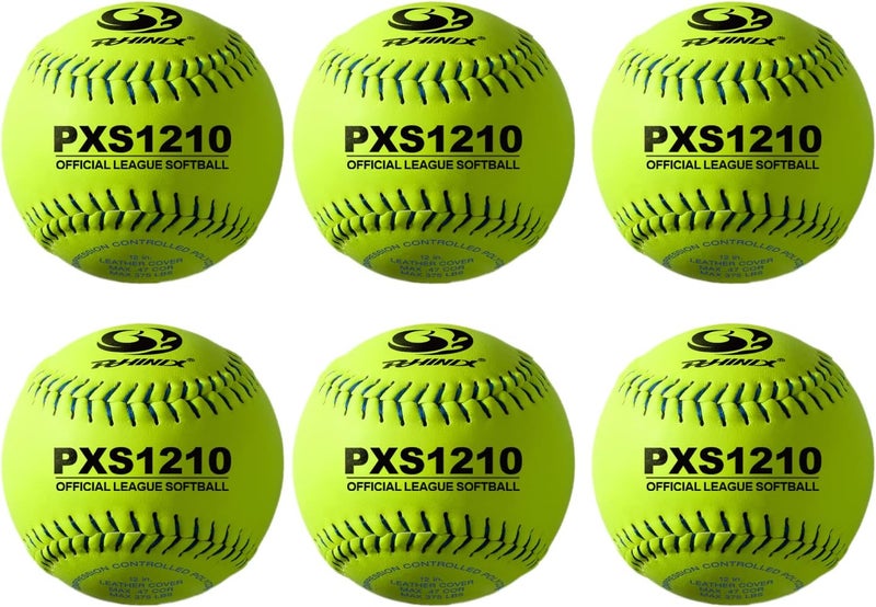 PHINIX Split Leather Fast-Pitch Softball Official Size and Weight Professional Quality 11" & 12" Options (COR .47 / Comp.375) - Image 1